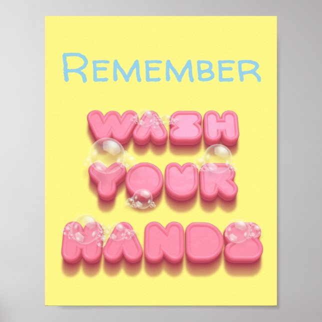 Wash your hands hygiene safety reminder poster (Front)