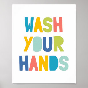 Wash Your Hands, Kids Bathroom Decor