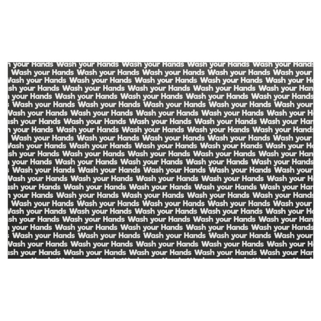 wash your hands on black fabric (Fat Quarter)