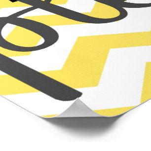 Wash Your Hands Please - Chevron - Yellow Grey Poster
