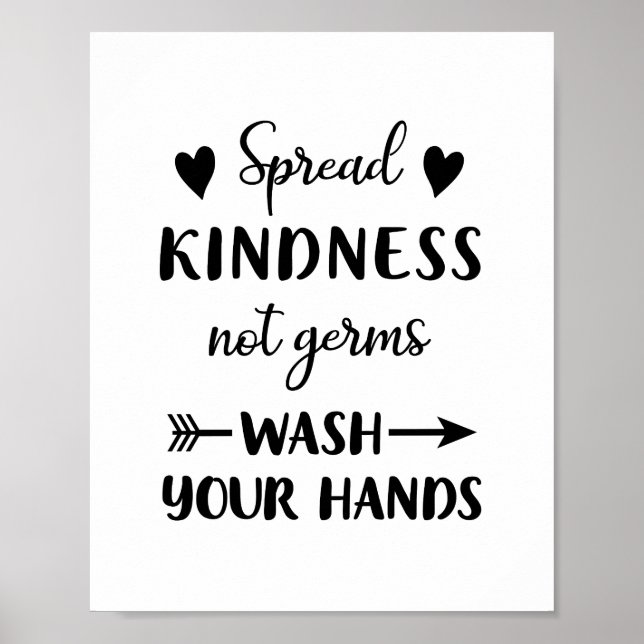 Wash Your Hands Sign - Bathroom Art Poster (Front)