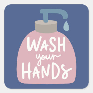 Wash Your Hands Square Sticker