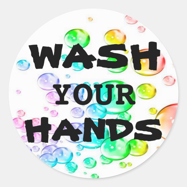 WASH YOUR HANDS sticker (Front)
