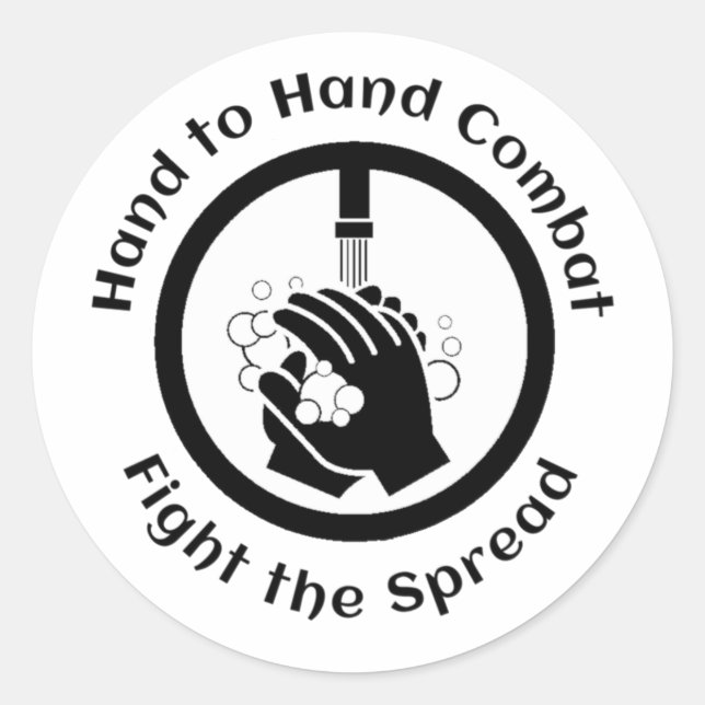 Wash your hands stop the spread classic round sticker (Front)