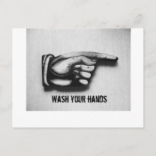 Wash your hands yes you postcard