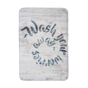 Wash Your Worries Away Rustic Boho Bath Mat