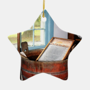 Washboard Ceramic Tree Decoration
