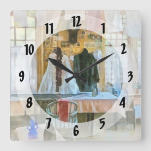 Washday Square Wall Clock