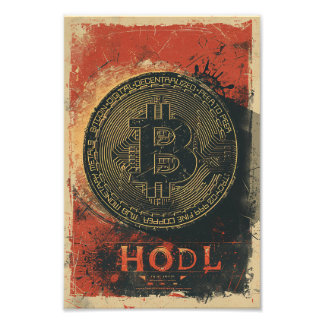 Washed Bitcoin hodl crypto blockchain Photo Print