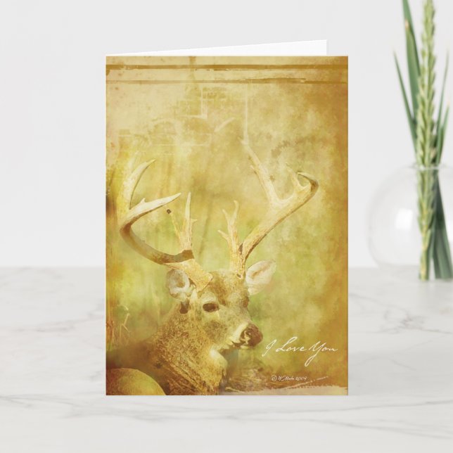 Washed Deer- Romantic greeting card (Front)