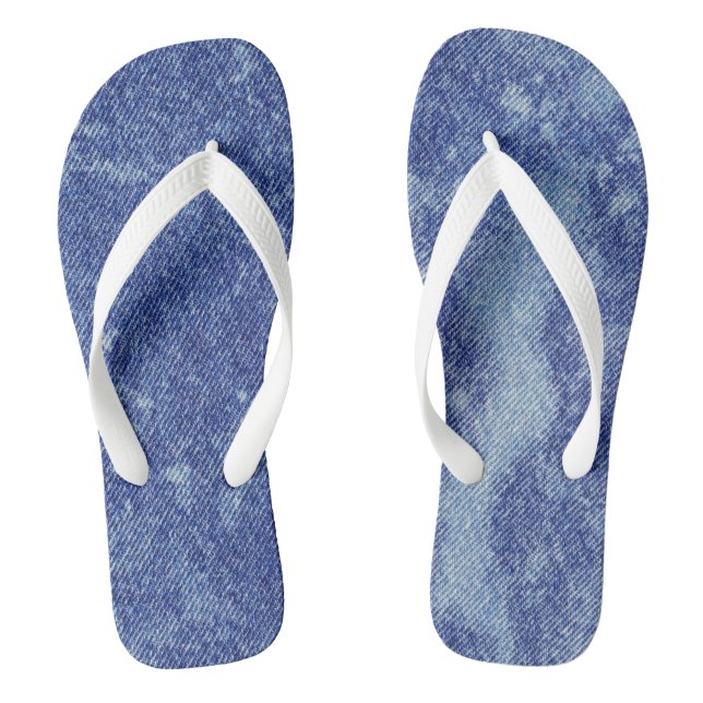 Washed Denim Design #12 @ Emporio Moffa Flip Flops (Footbed)
