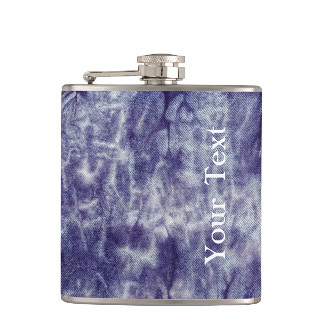Washed Denim Design #6 at Emporio Moffa Hip Flask (Front)