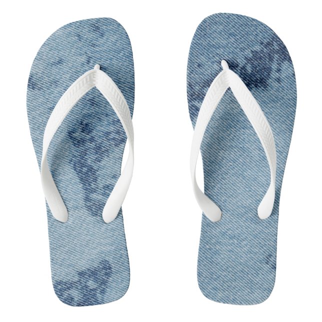 Washed Denim Design #9 @ Emporio Moffa Flip Flops (Footbed)