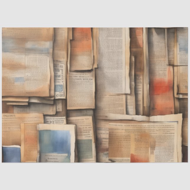 Washed out book pages tissue paper (Front)