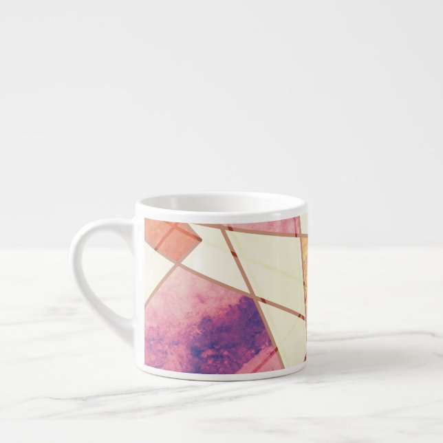 Washed Out Geometric Pattern Espresso Cup (Left)