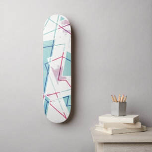 Washed Out Geometric Pattern Skateboard