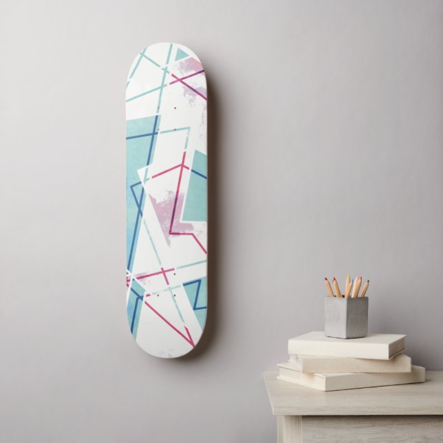 Washed Out Geometric Pattern Skateboard (Wall Art)