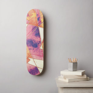 Washed Out Geometric Pattern Skateboard