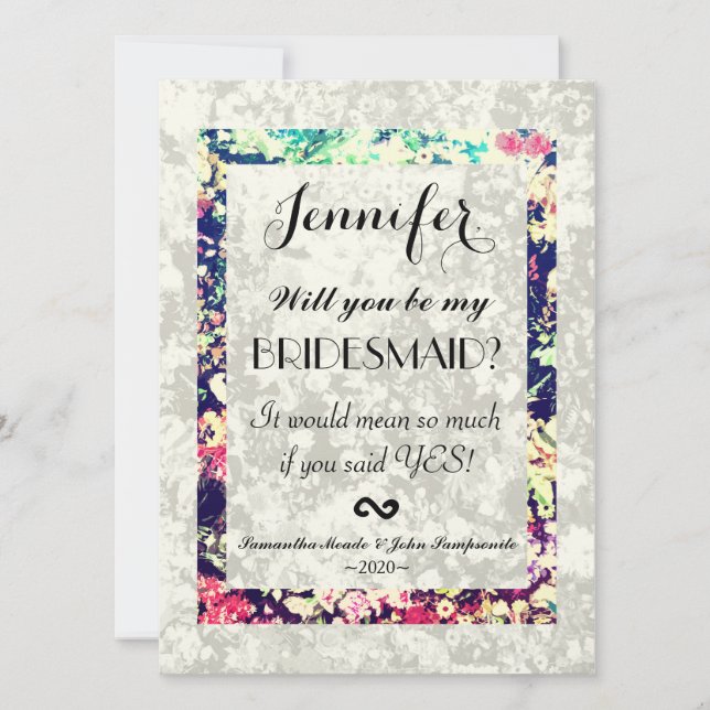 Washed Out & Multicolor Elegant Floral Collage Invitation (Front)
