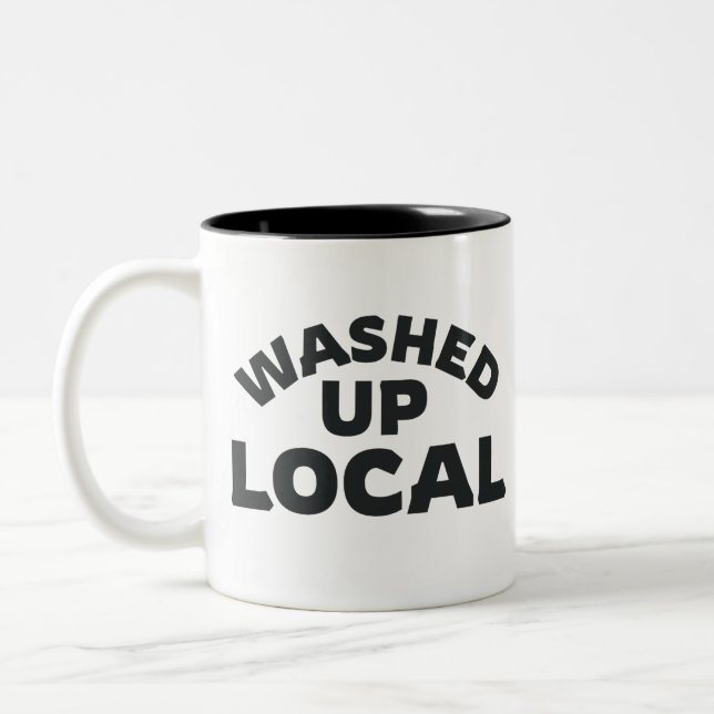 Washed Up Local | Bold Typography Classic Mug (Left)