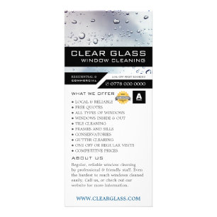 Washed Window, Cleaning Service Price List Rack Card
