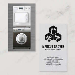 Washer and Dryer   Appliance Repair Services Business Card