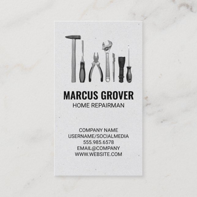 Washer and Dryer | Repair Tools Business Card (Back)
