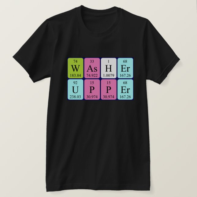 Washer periodic table word shirt (Design Front)