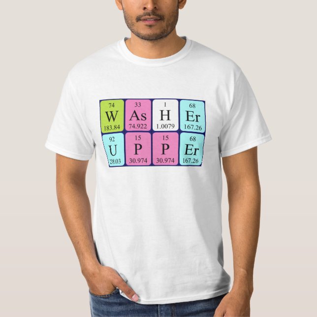 Washer periodic table word shirt (Front)