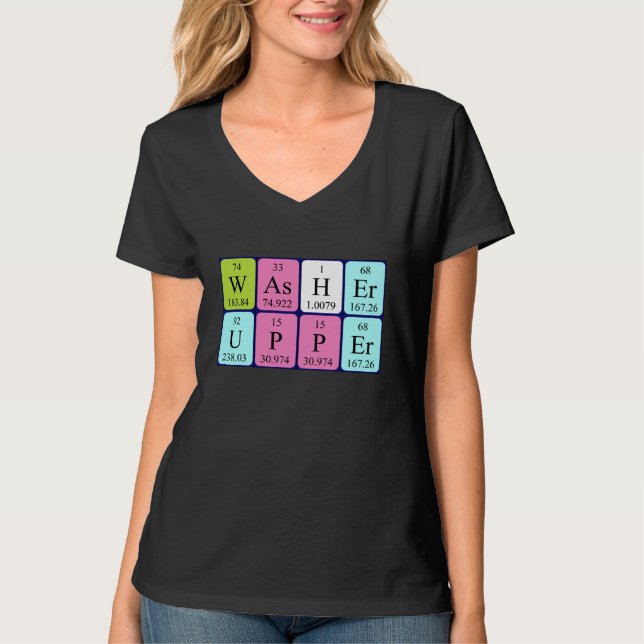 Washer periodic table word shirt (Front)
