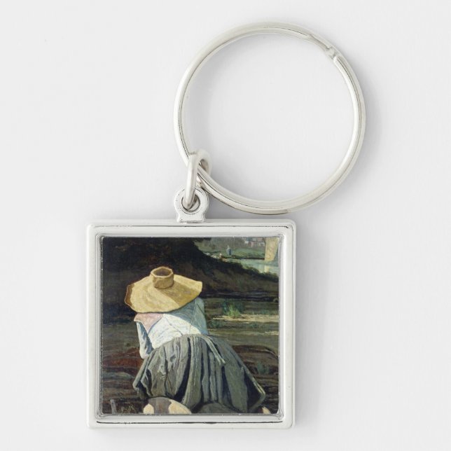 Washerwoman by the River, 1860 Key Ring (Front)