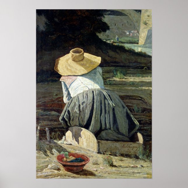 Washerwoman by the River, 1860 Poster (Front)