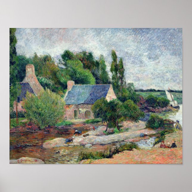 Washerwomen at Pont-Aven, 1886 Poster (Front)