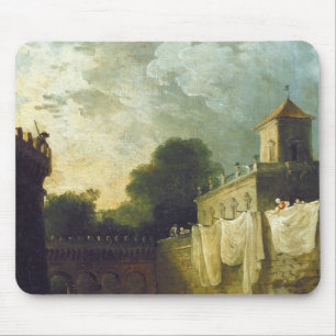 Washerwomen in the Moat of an Italian Villa Mouse Mat