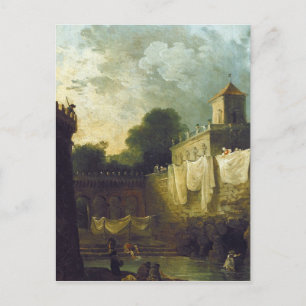 Washerwomen in the Moat of an Italian Villa Postcard