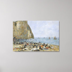 Washerwomen on the beach of Etretat, 1894 Canvas Print