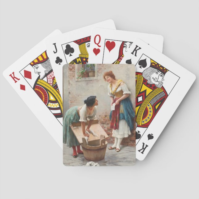 Washerwomen Sharing the News Playing Cards (Back)