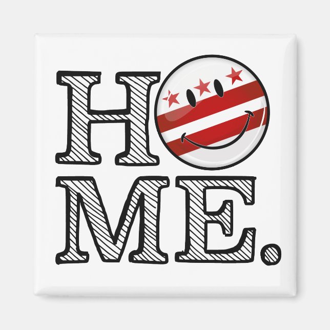 Washhington DC Smiling Flag Home Magnet (Front)