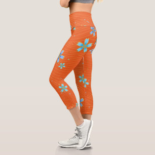 Washi Floral Print Capri Leggings for Comfort