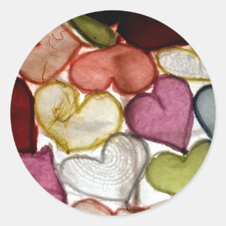 Washi Paper Hearts: Japan Classic Round Sticker