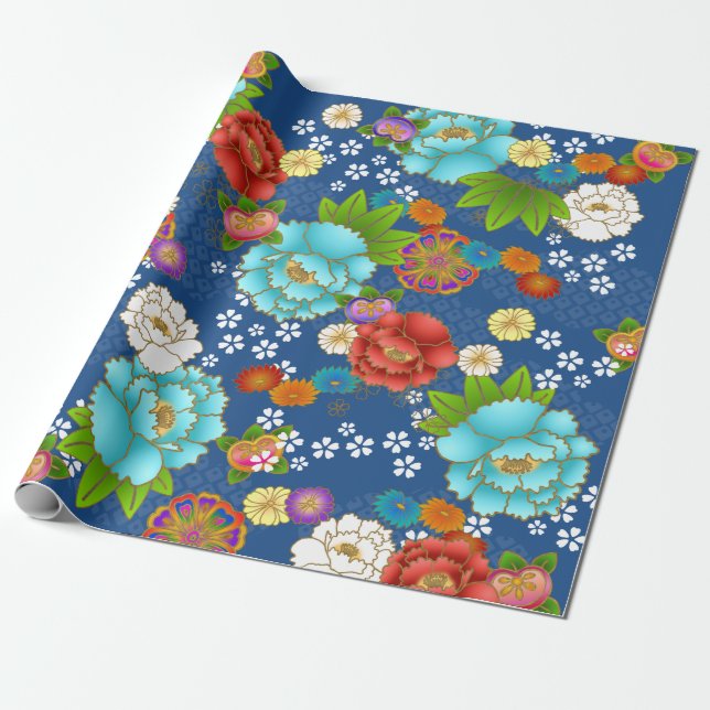 washi styled japanese patterned paper (Unrolled)