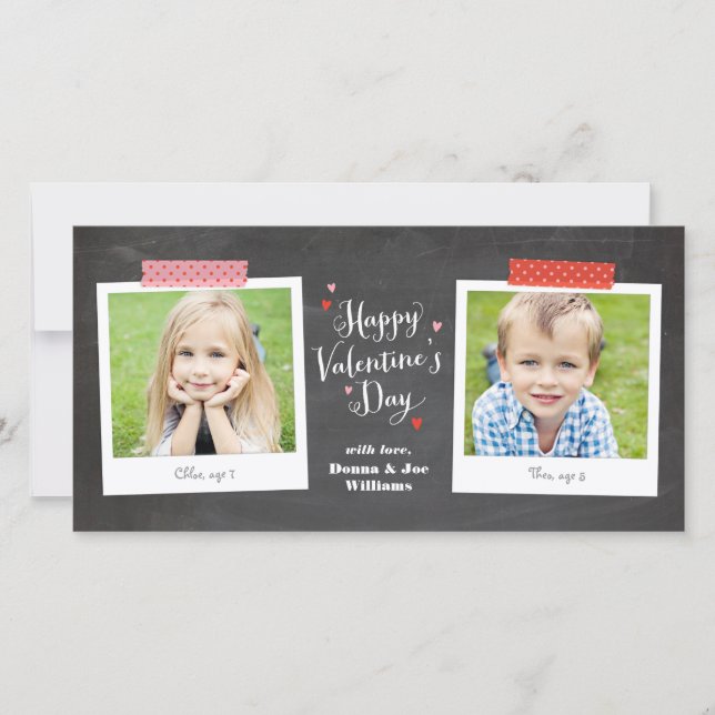 Washi Tape and Chalkboard Photo Card (Front)