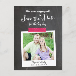 Washi Taped Save the Date Postcard