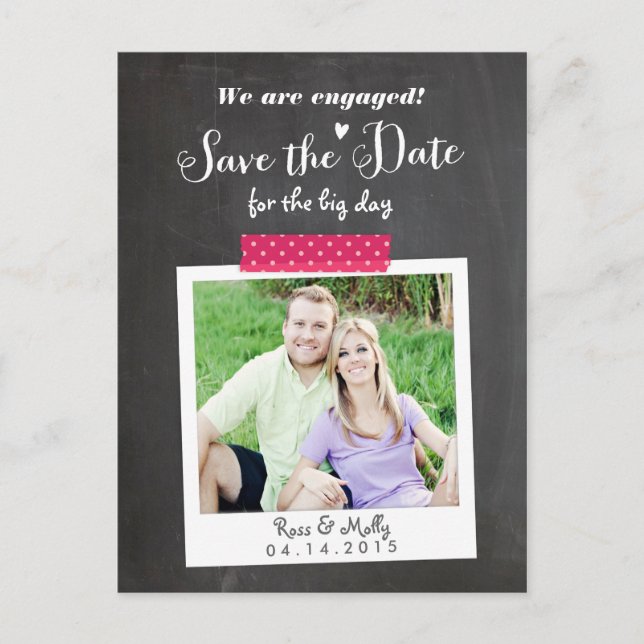 Washi Taped Save the Date Postcard (Front)