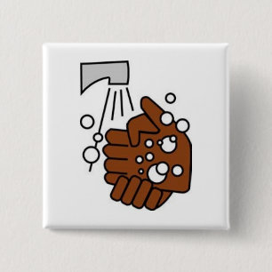 Washing Hands 15 Cm Square Badge