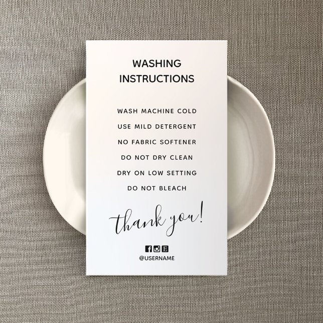 Washing Instructions Business Card (Creator Uploaded)