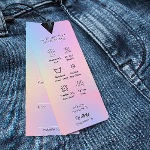 Washing Instructions Price Tag Business Hologram