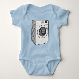 Washing machine cartoon illustration baby bodysuit