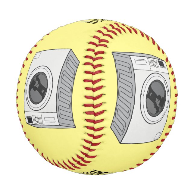 Washing machine cartoon illustration  baseball (Angled)