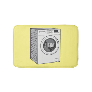 Washing machine cartoon illustration  bath mat